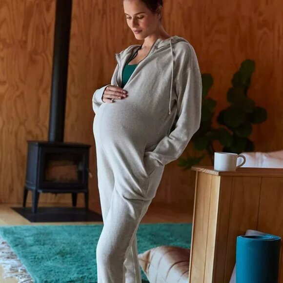 NWT$148 FP Movement x Hatch Warm Up Sweat Jumpsuit Heather Gray MEDIUM MATERNITY - Picture 4 of 6